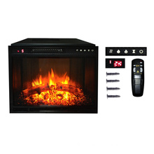 28" flat panel infrared insert electric fireplace with curtain net